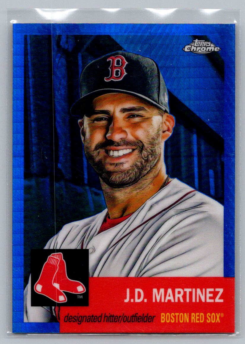 2022 Topps Chrome Platinum Anniversary #183 J.D. Martinez Blue Prism Refractor