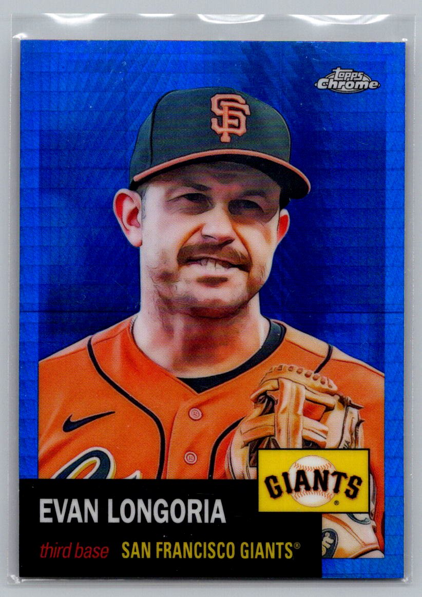 2022 Topps Chrome Platinum Anniversary #277 Evan Longoria Blue Prism Refractor