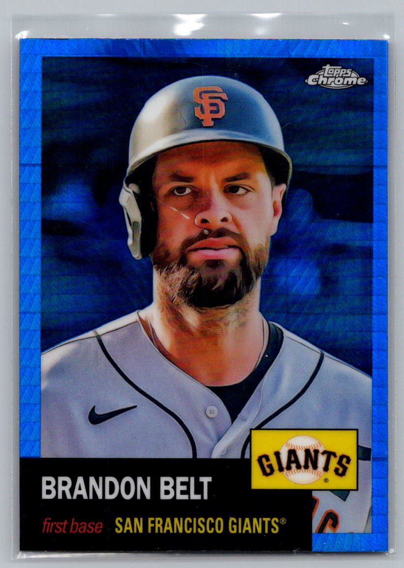 2022 Topps Chrome Platinum Anniversary #369 Brandon Belt Blue Prism Refractor