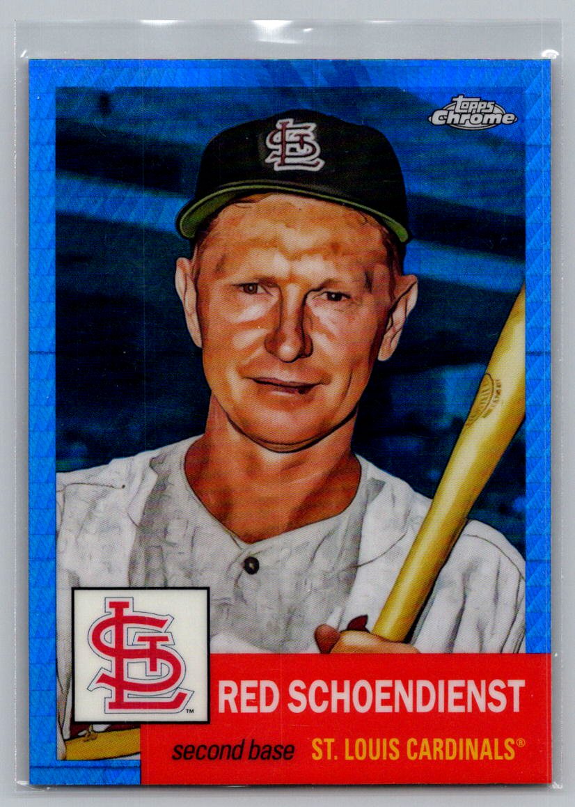 2022 Topps Chrome Platinum Anniversary #428 Red Schoendienst Blue Prism